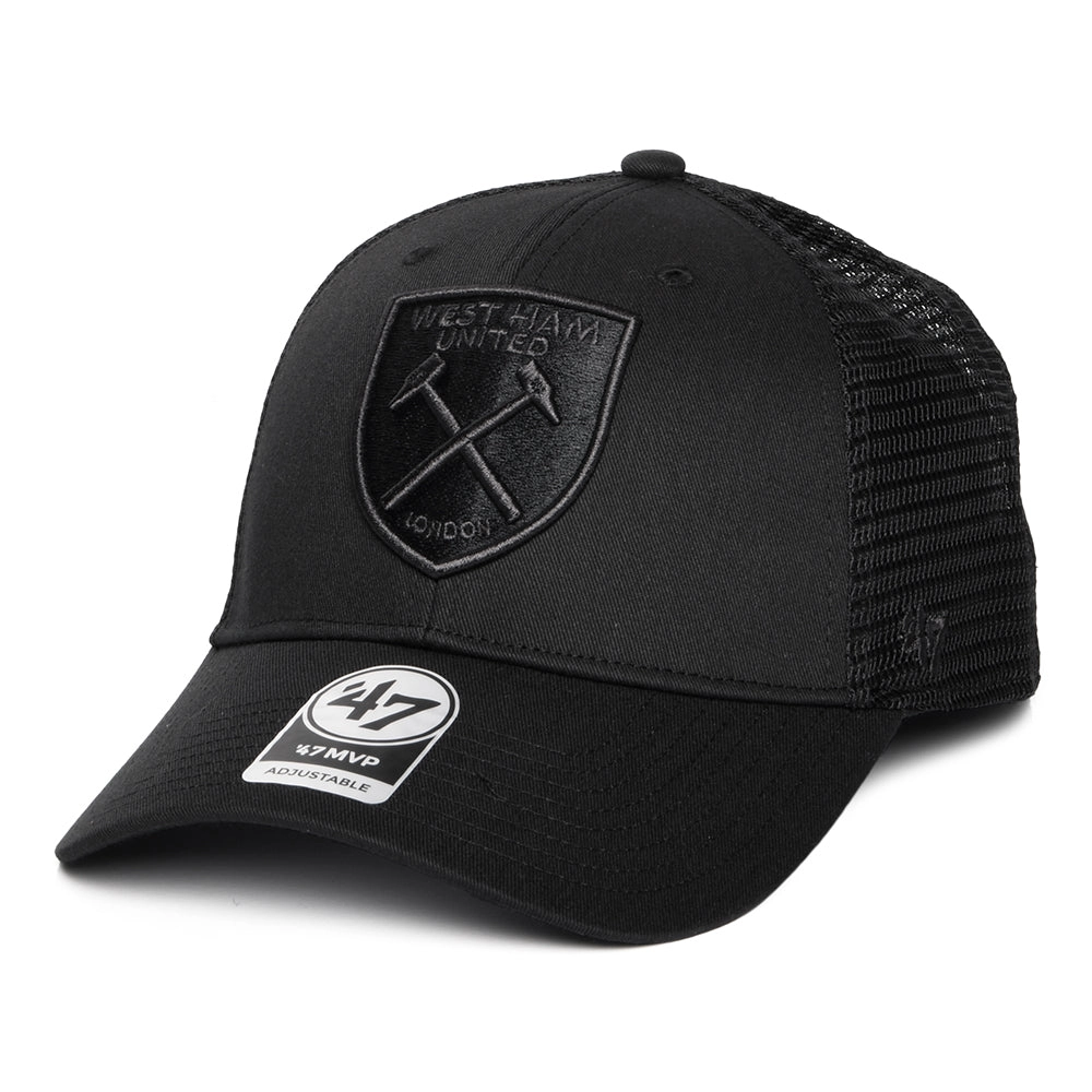 47 Brand West Ham United FC Trucker Cap - Branson MVP - Black On Black