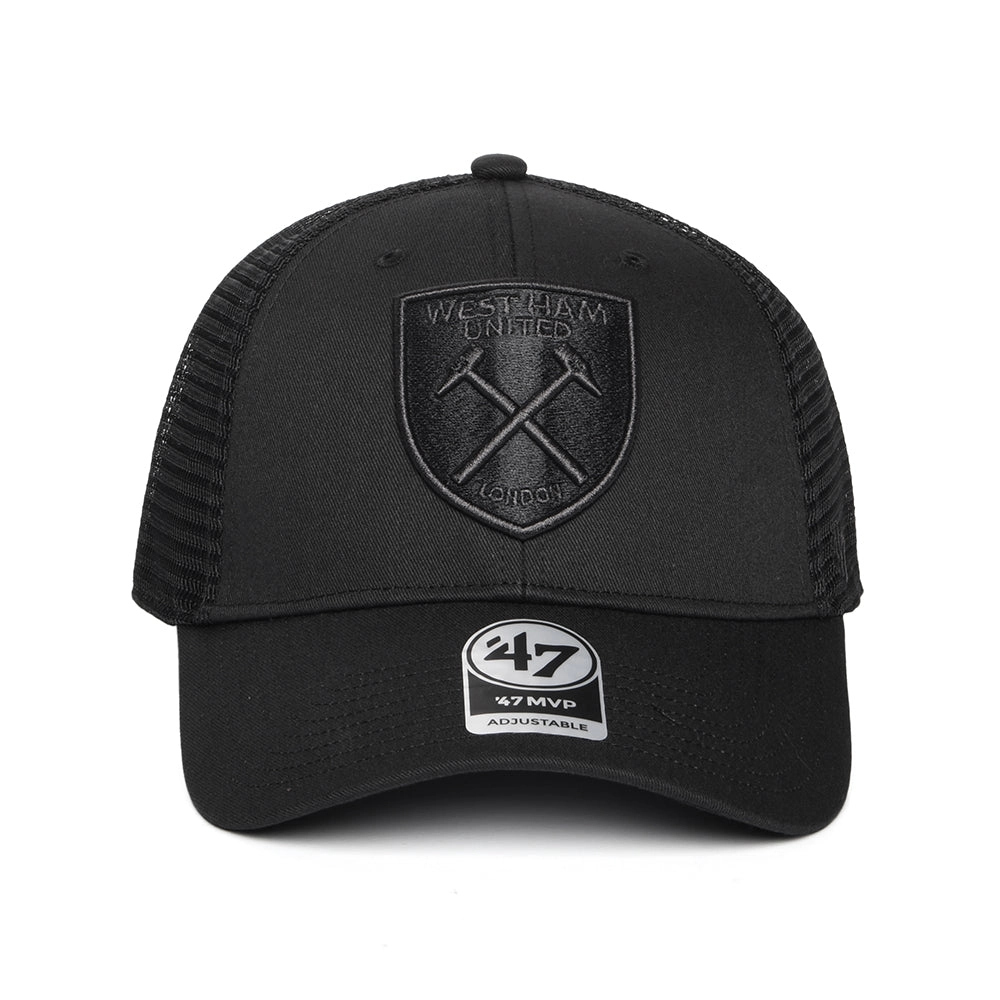 47 Brand West Ham United FC Trucker Cap - Branson MVP - Black On Black