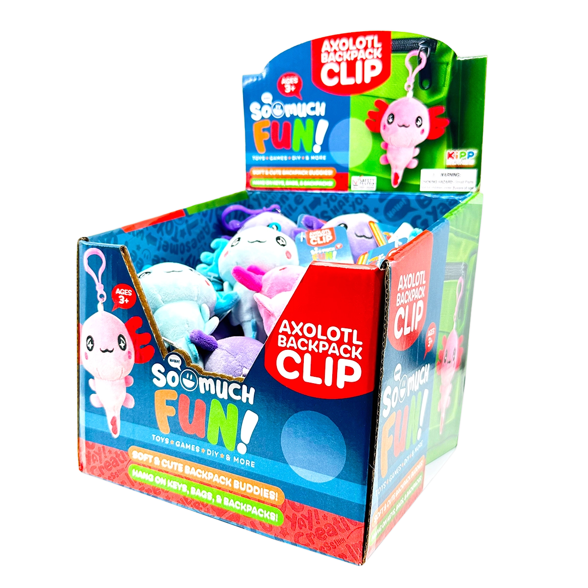 Axolotl Plush Backpack Clip - 24 Pieces Per Retail Ready Display 25264