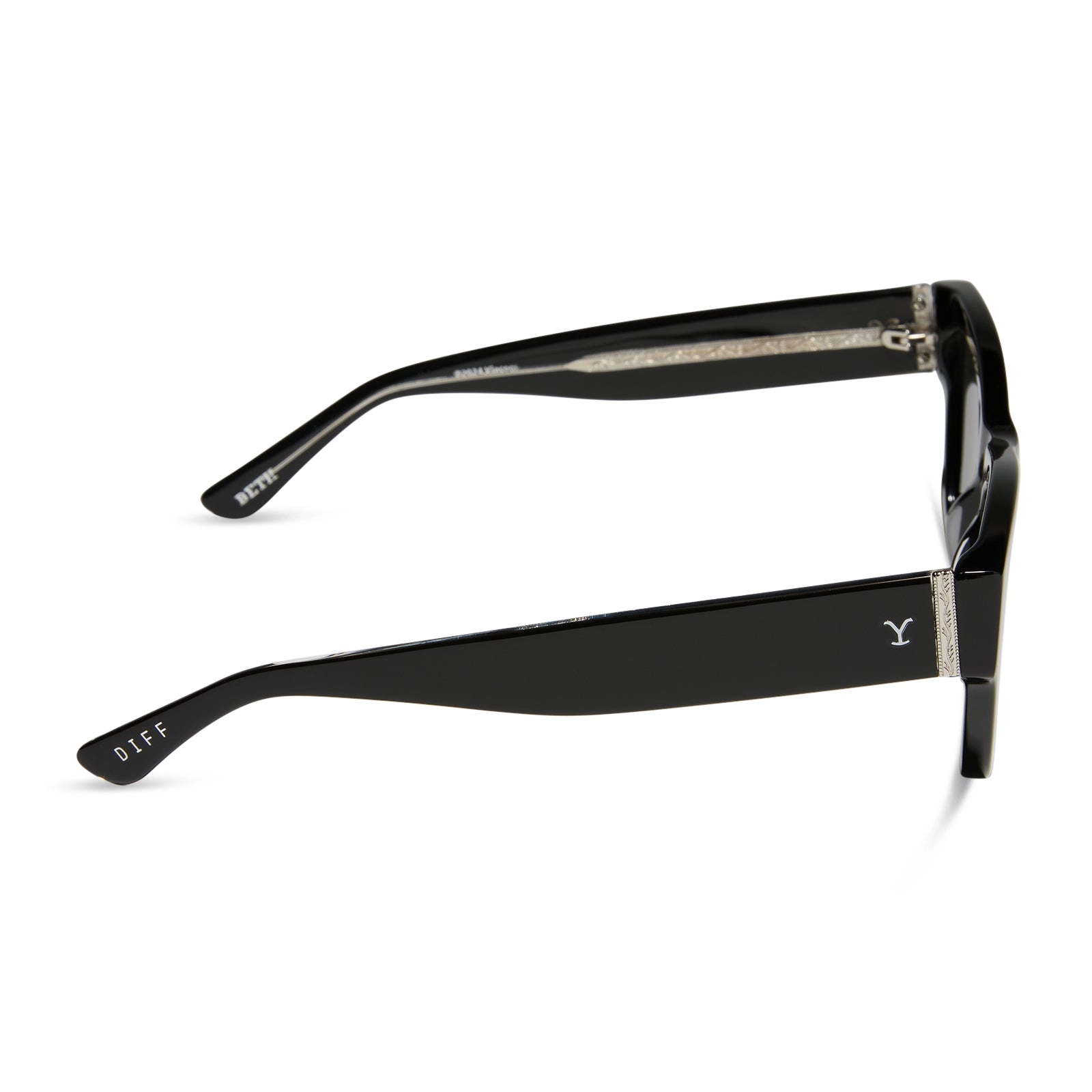 BETH II - NIGHT SKY BLACK   SILVER W GREY   POLARIZED SUNGLASSES