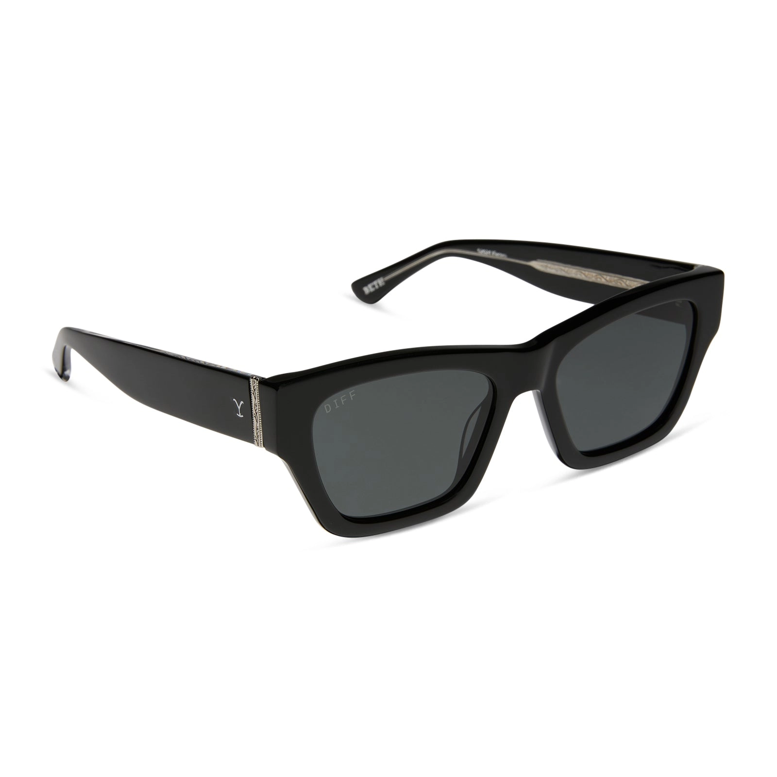 BETH II - NIGHT SKY BLACK   SILVER W GREY   POLARIZED SUNGLASSES