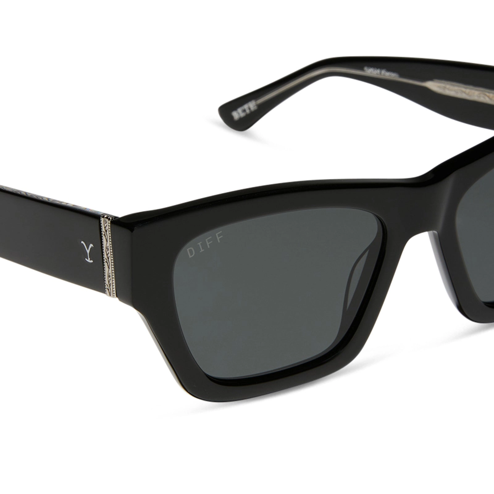 BETH II - NIGHT SKY BLACK   SILVER W GREY   POLARIZED SUNGLASSES
