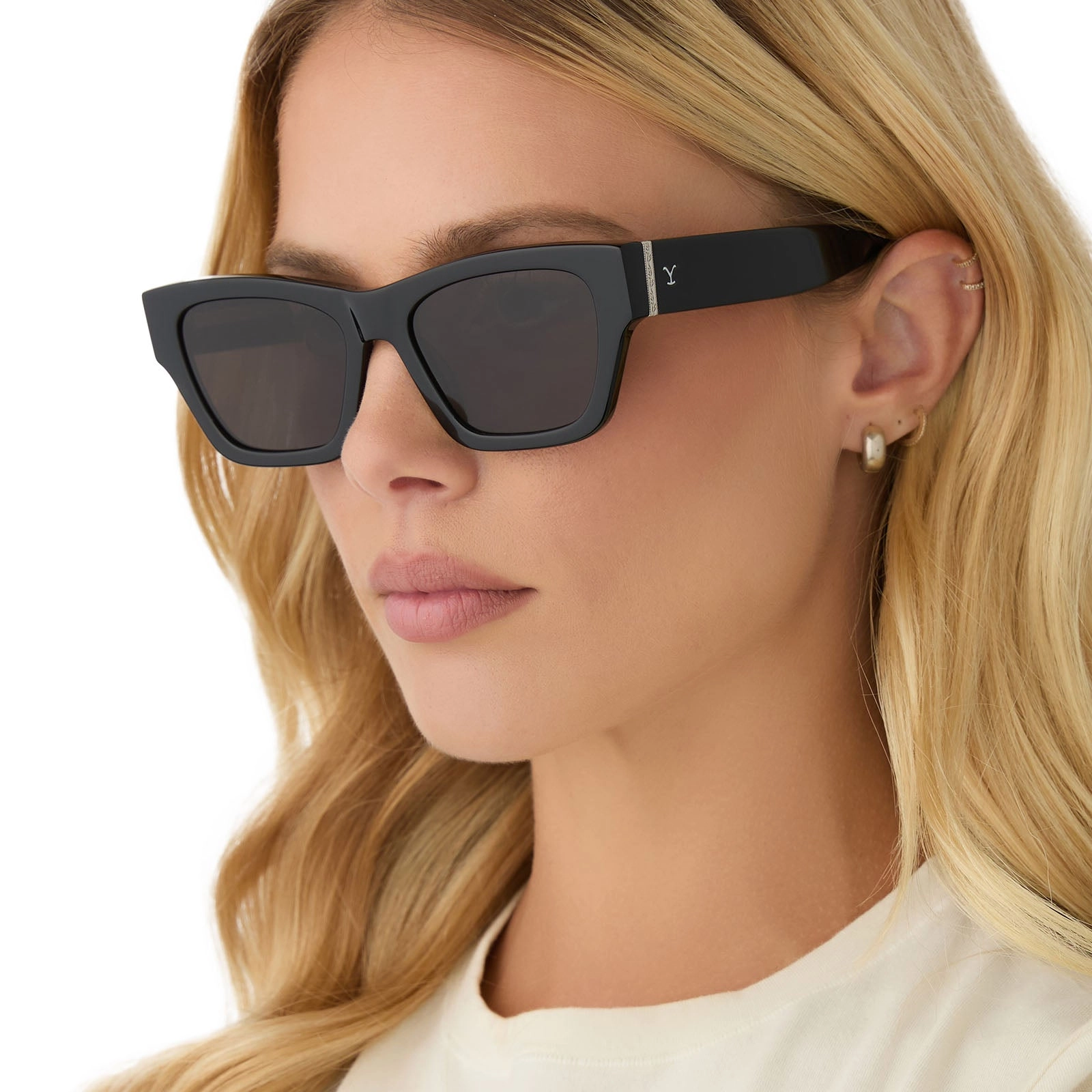 BETH II - NIGHT SKY BLACK   SILVER W GREY   POLARIZED SUNGLASSES