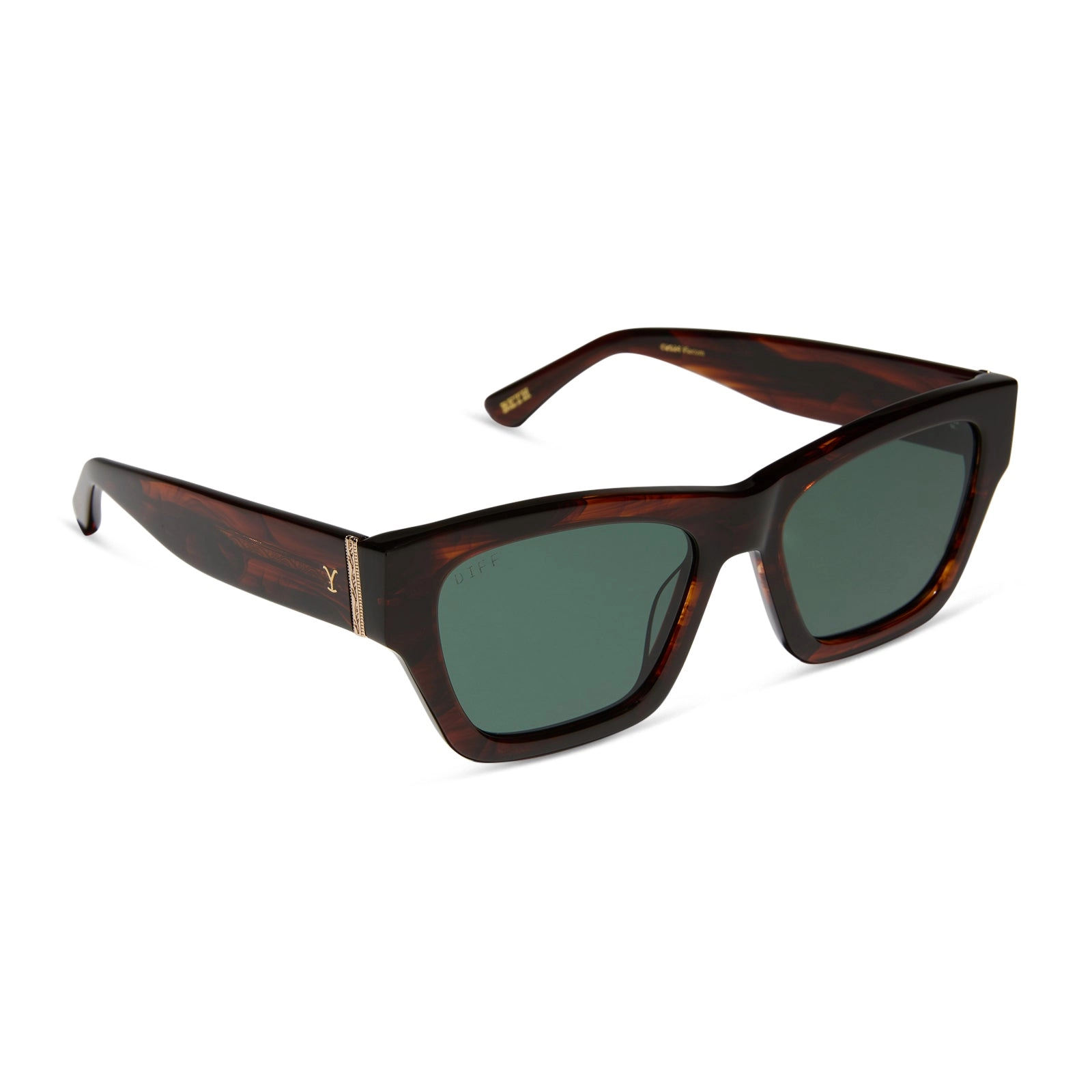 BETH II - WARM SEQUOIA TORTOISE   G15   POLARIZED SUNGLASSES