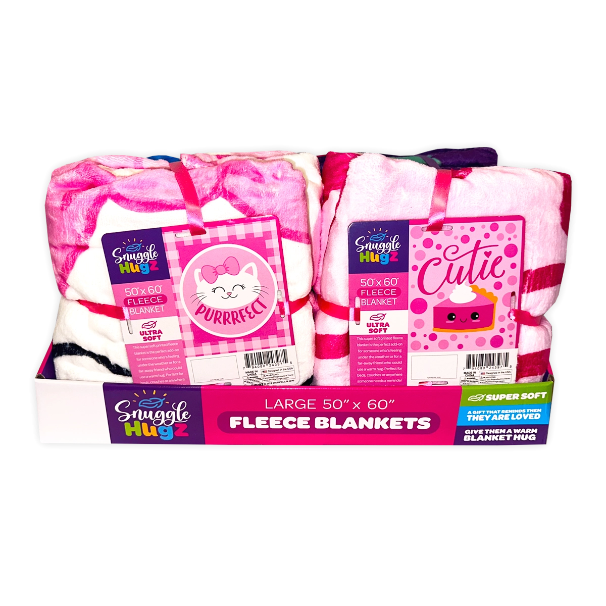 Blanket and Plush Kids Assortment Floor Display - 32 Pieces Per Retail Ready Display 88509