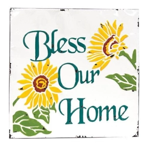 *Bless Our Home Vintage Metal Wall Plaque
