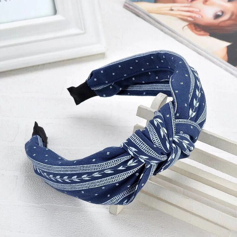 Bohemia Style Hairband Top Knot Turban Vintage Elastic Hair Head Hoop Bands Accessories Headband for Women Girls Print Headdress