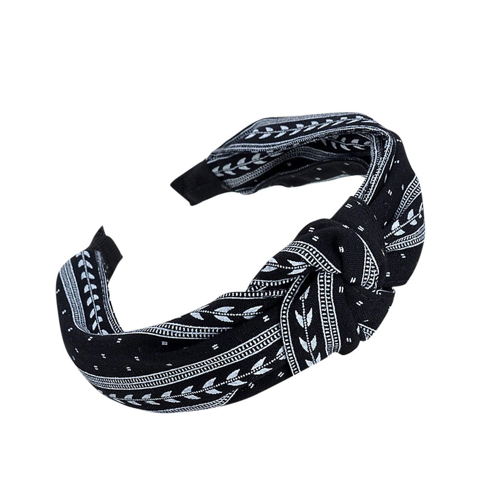 Bohemia Style Hairband Top Knot Turban Vintage Elastic Hair Head Hoop Bands Accessories Headband for Women Girls Print Headdress