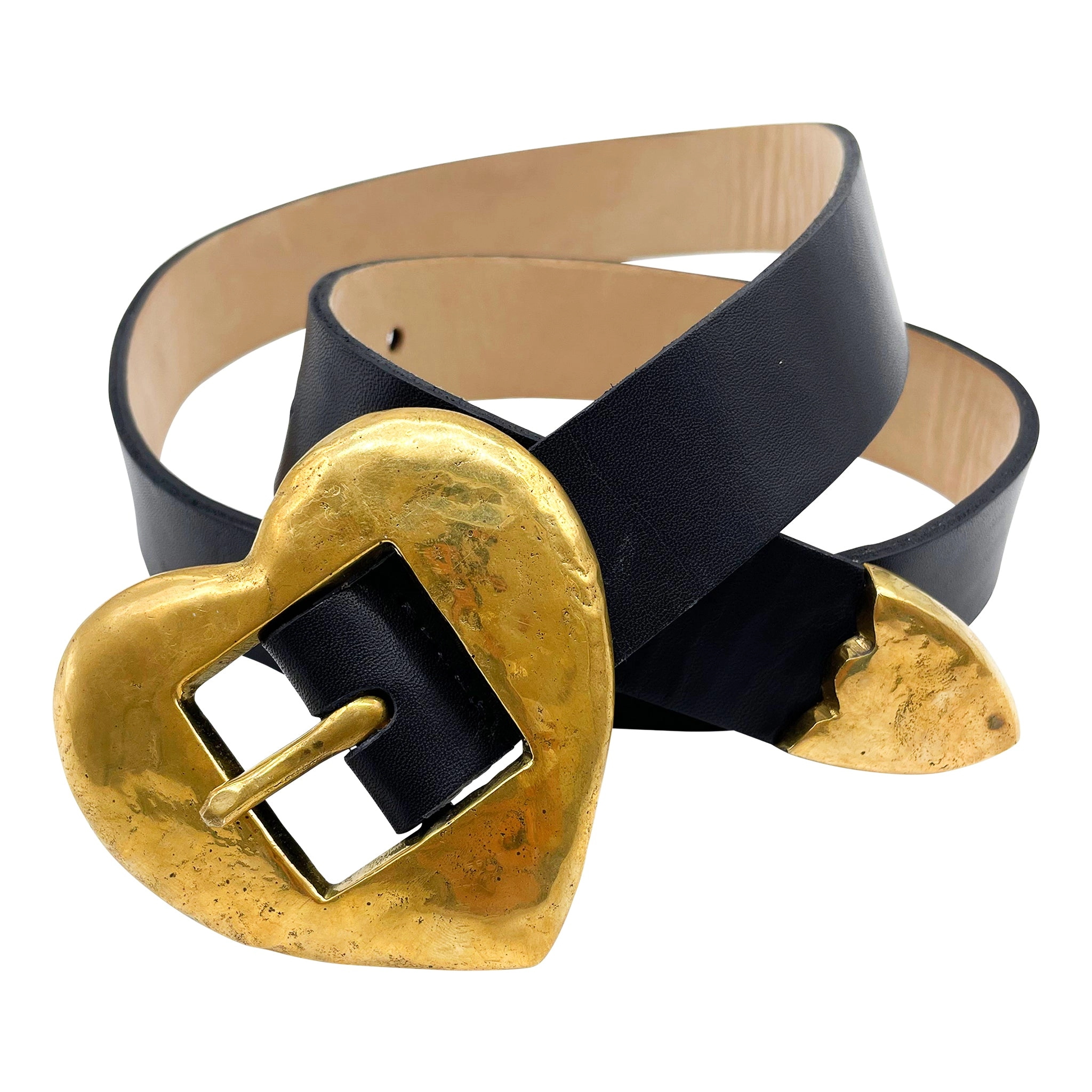 Brass Hammered Heart