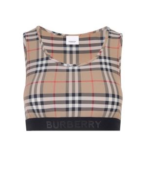 Burberry Logo Detailed Vintage Check Bra Top