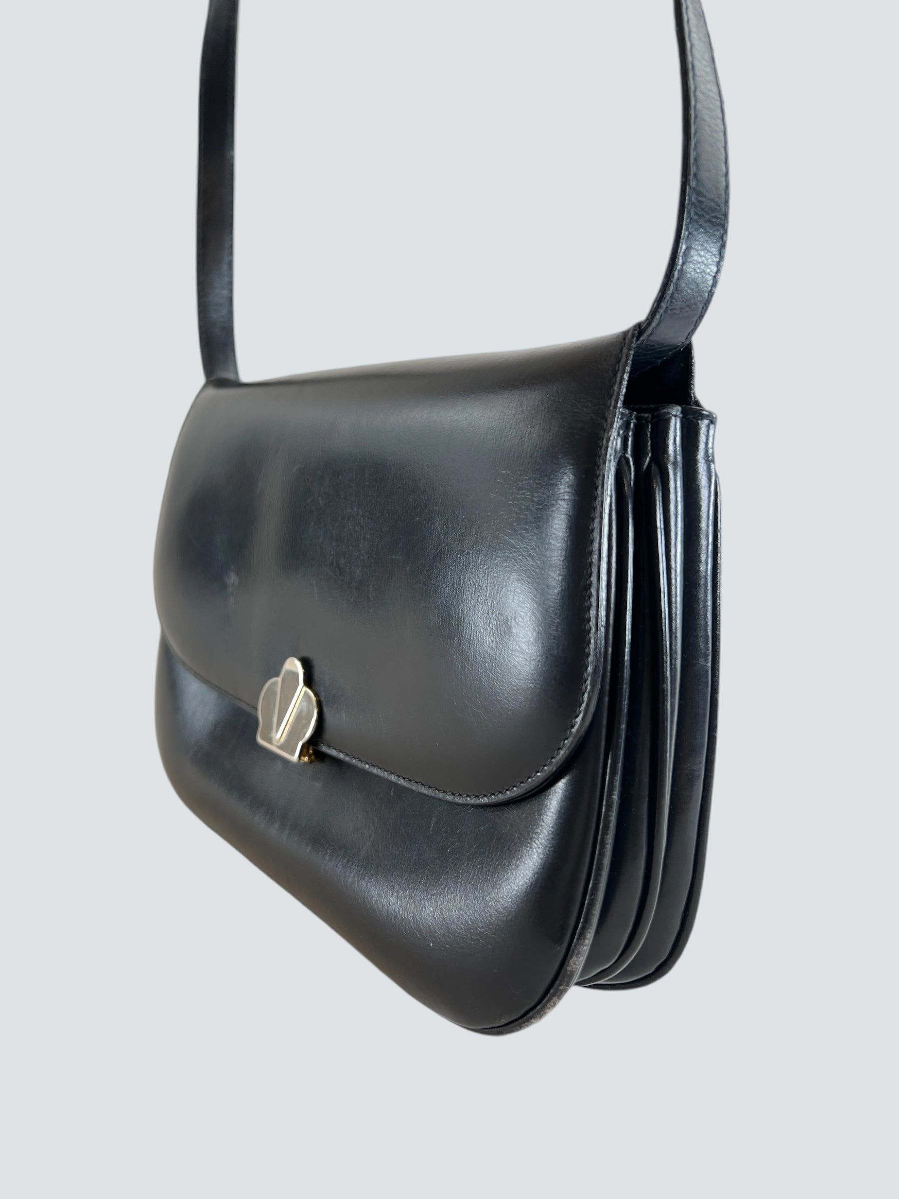Celine Vintage Navy Leather Crossbody