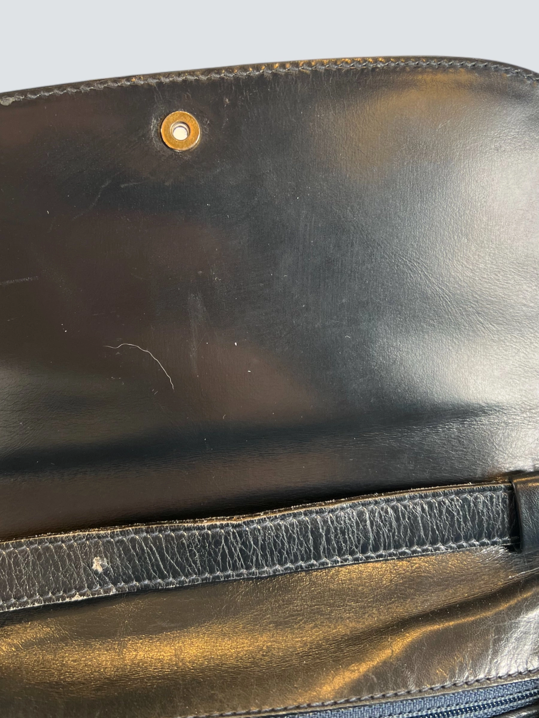 Celine Vintage Navy Leather Crossbody