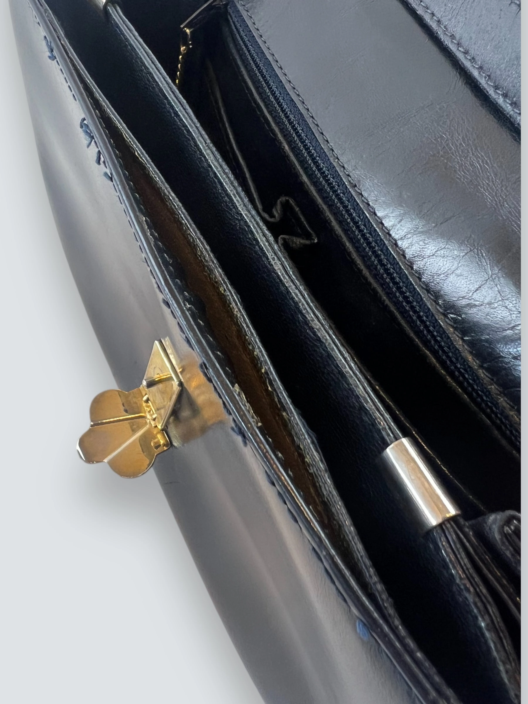 Celine Vintage Navy Leather Crossbody