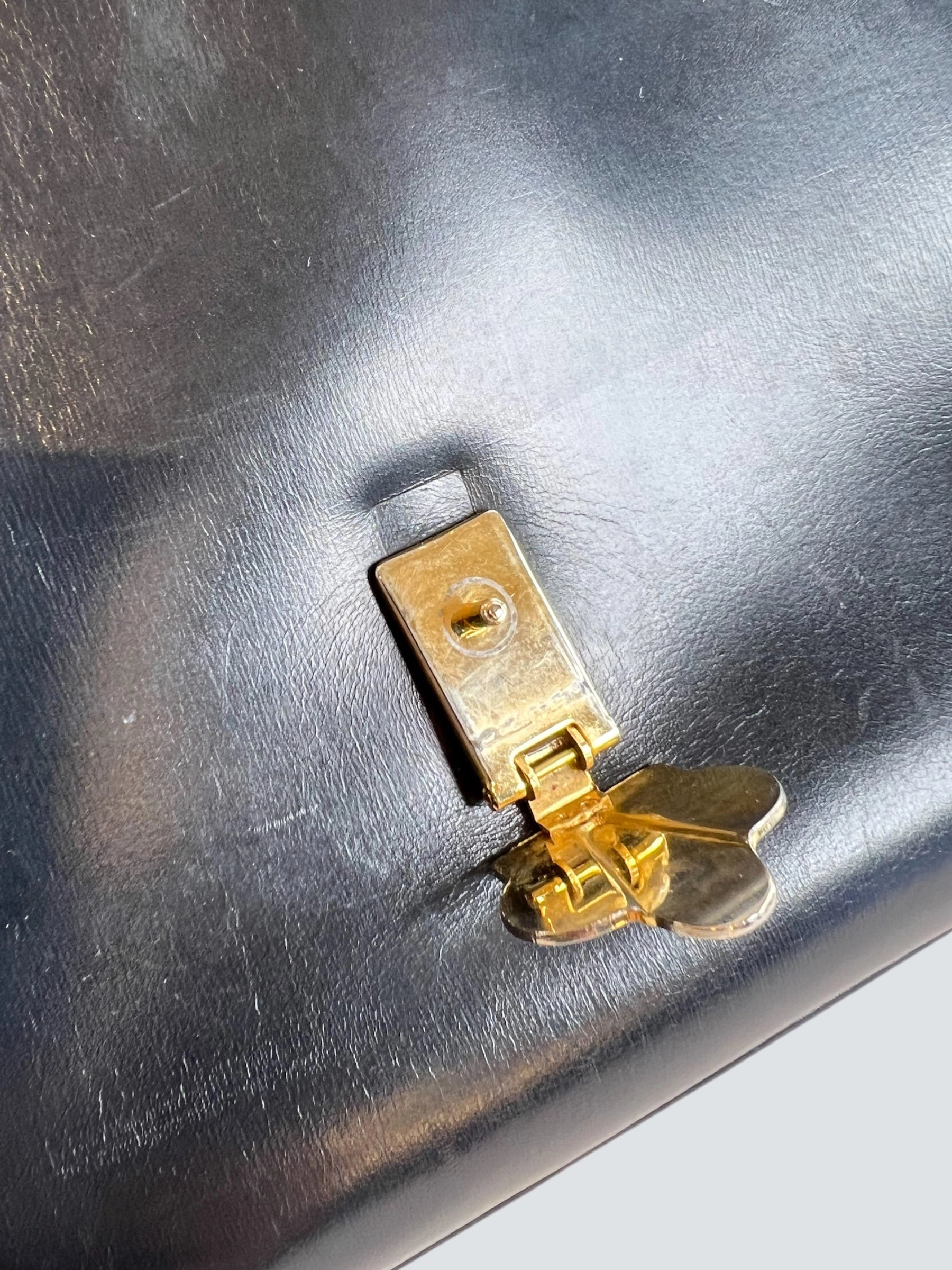 Celine Vintage Navy Leather Crossbody