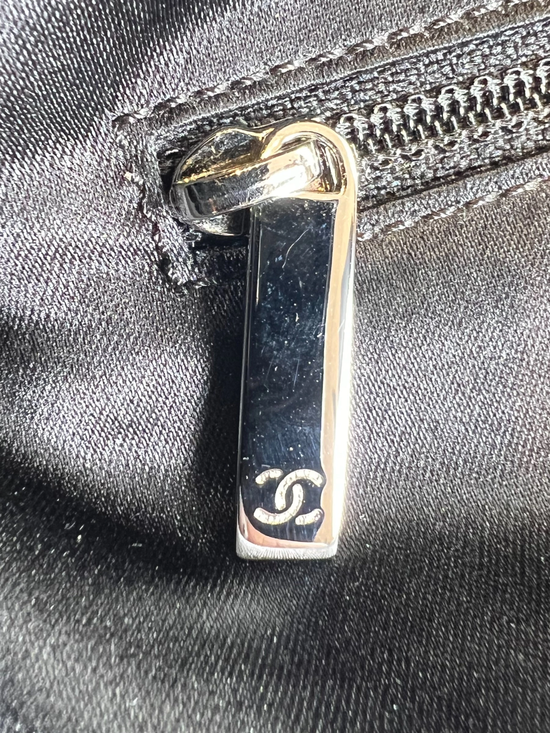 Chanel Quilted Black Leather Large Bowling Bag