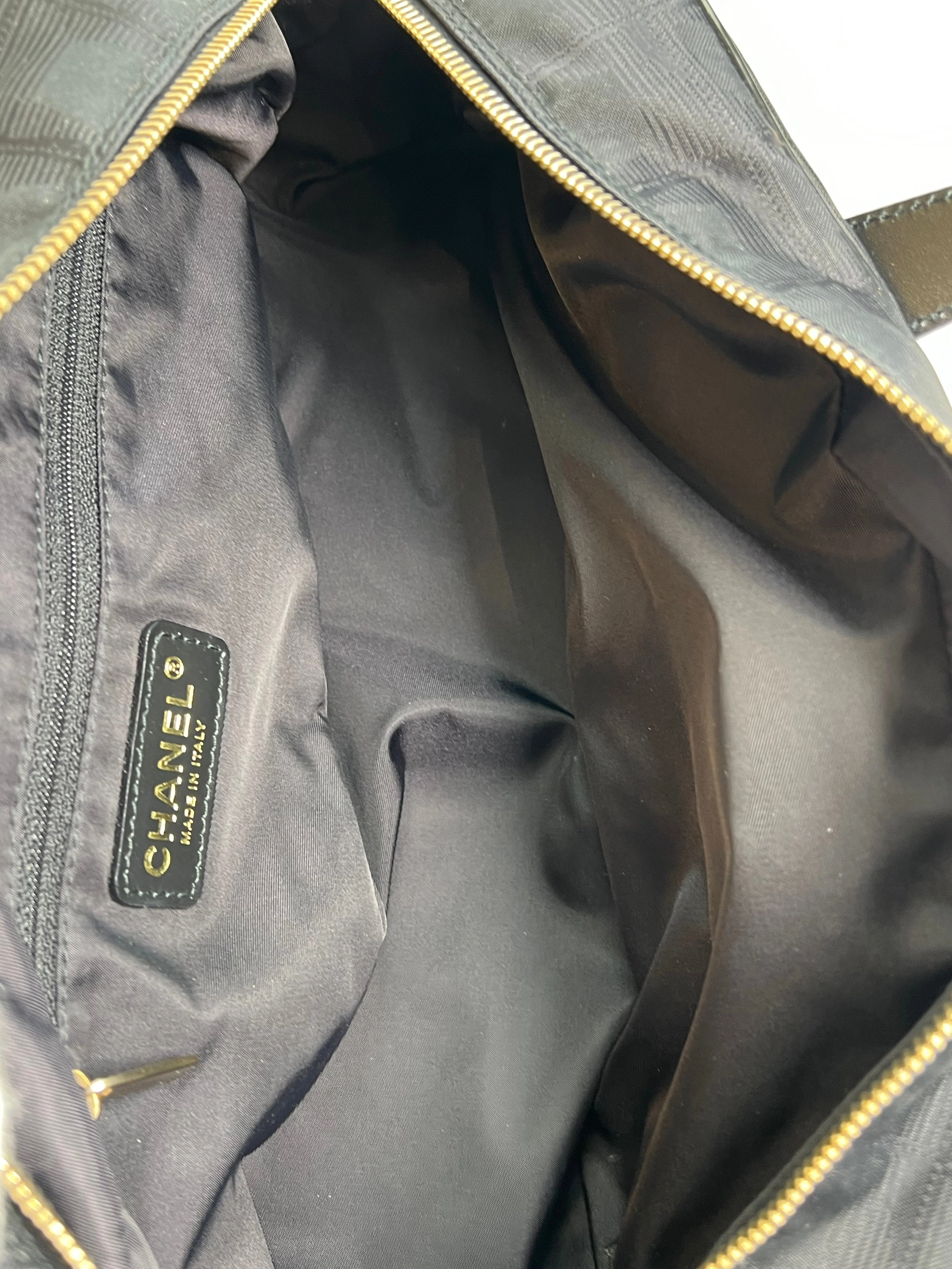 Chanel Vintage Black CC Nylon Tote