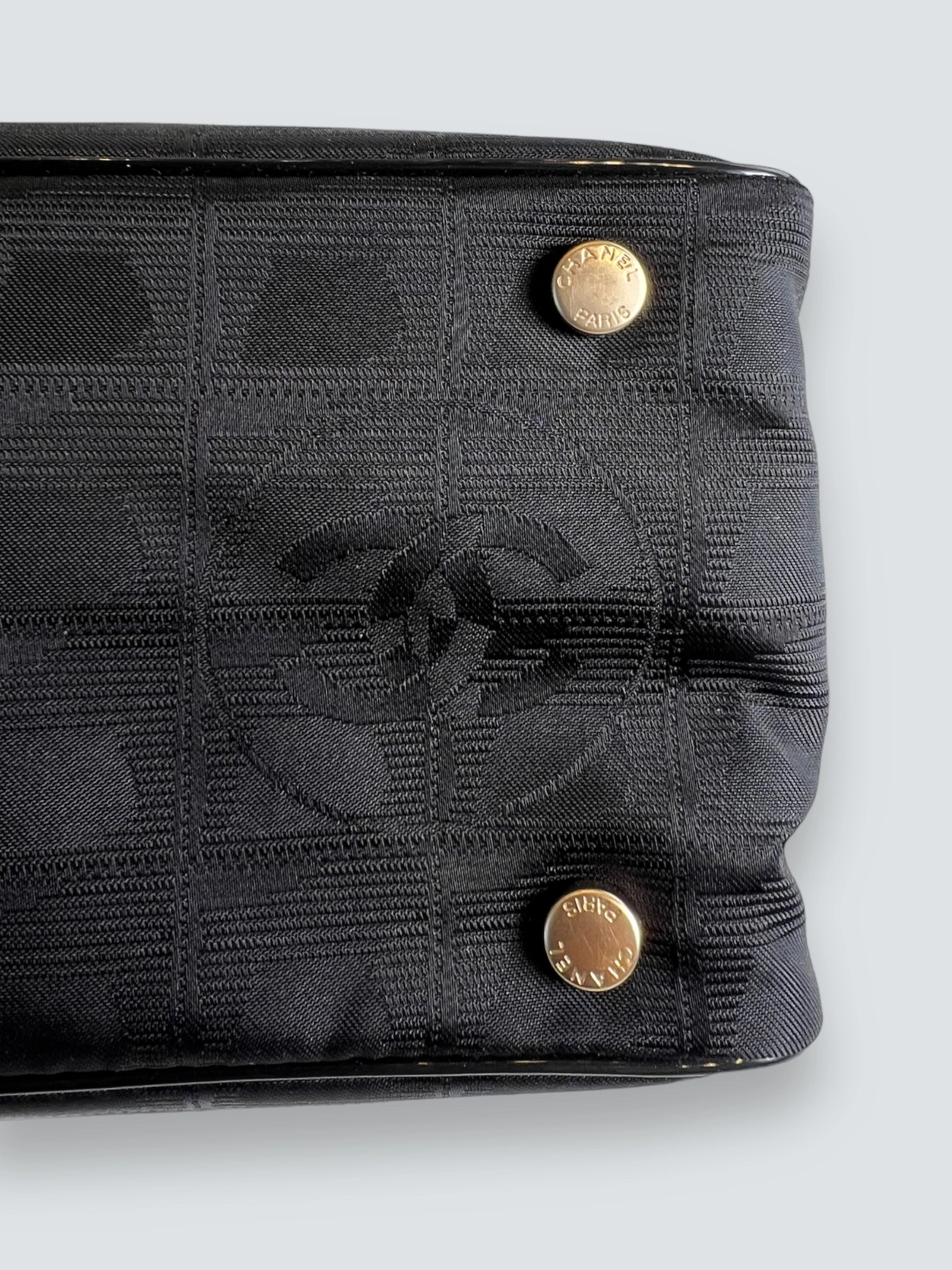 Chanel Vintage Black CC Nylon Tote