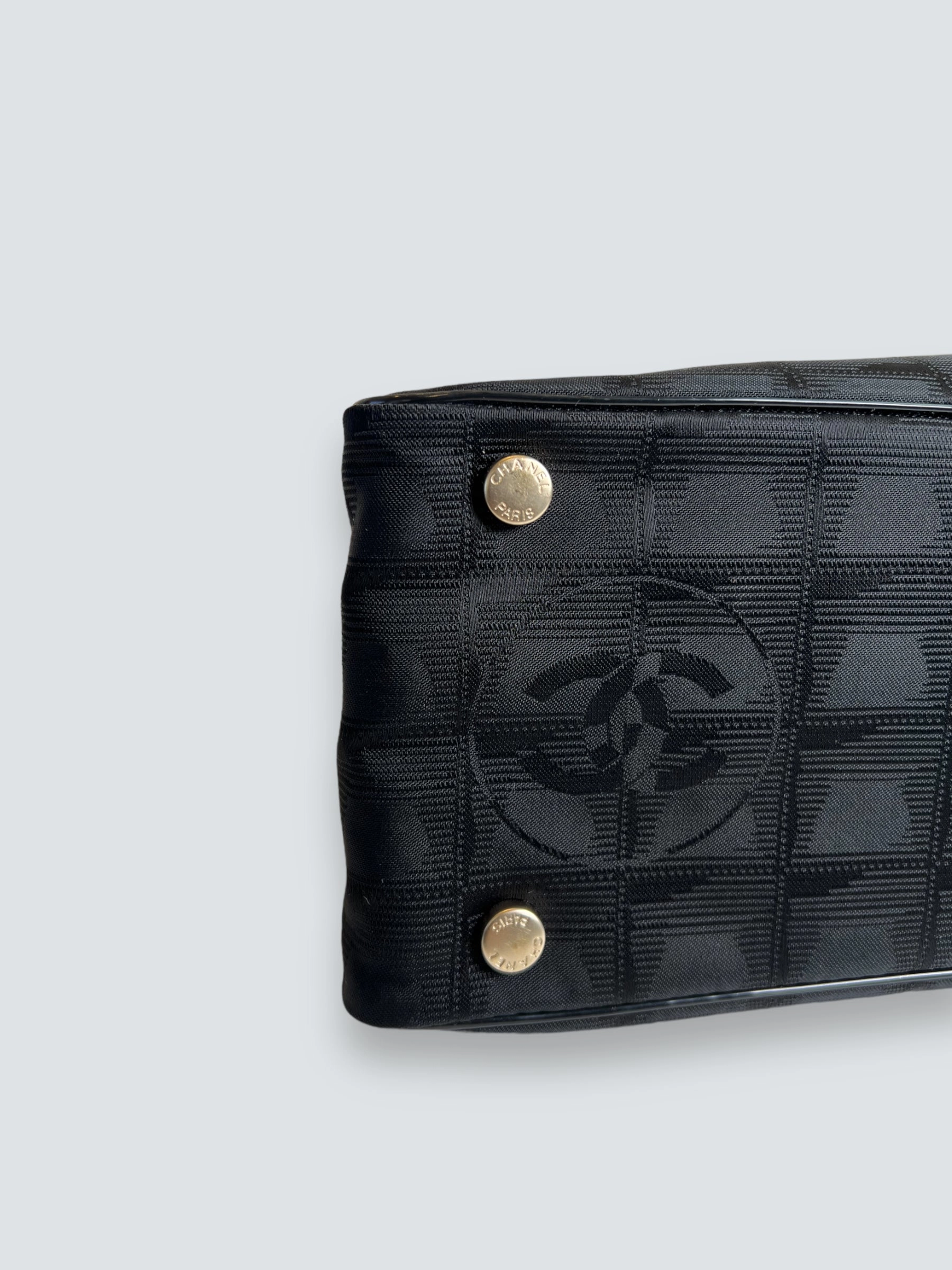 Chanel Vintage Black CC Nylon Tote