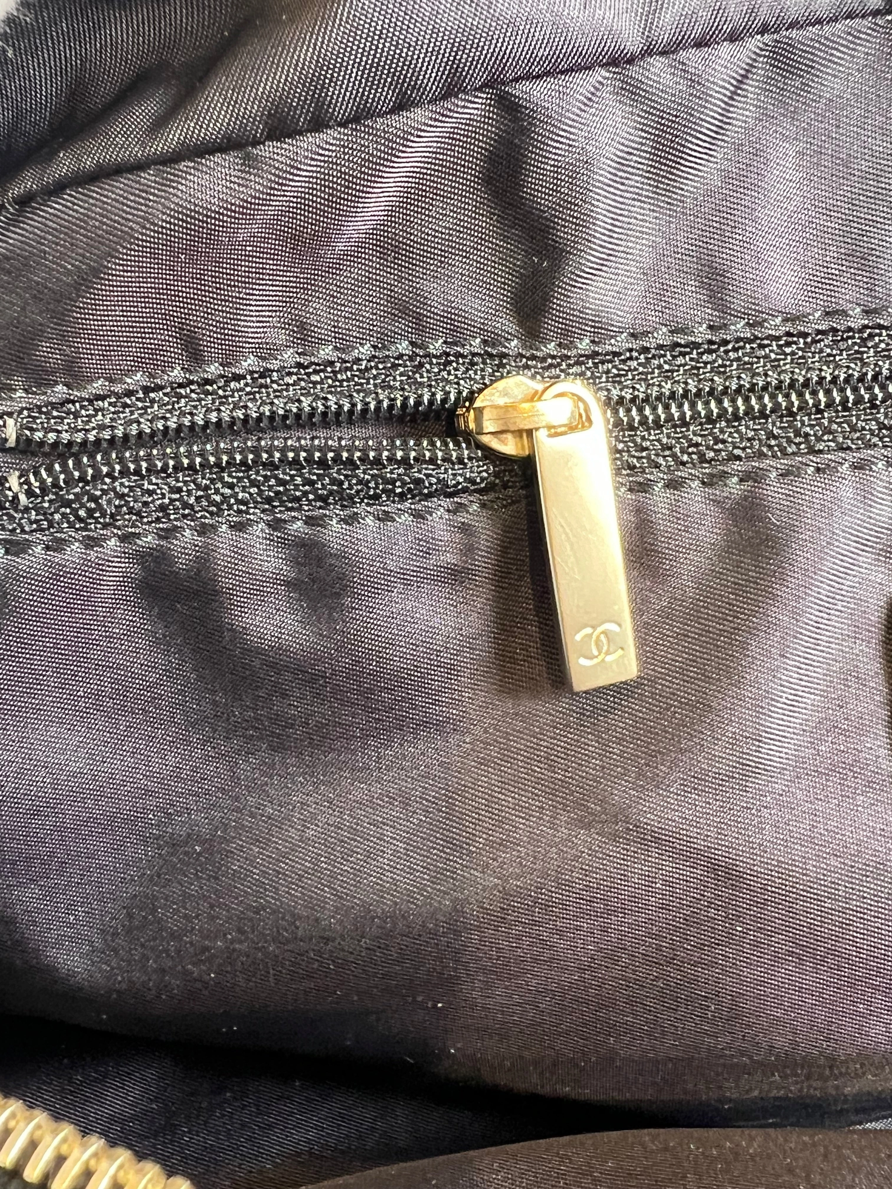 Chanel Vintage Black CC Nylon Tote