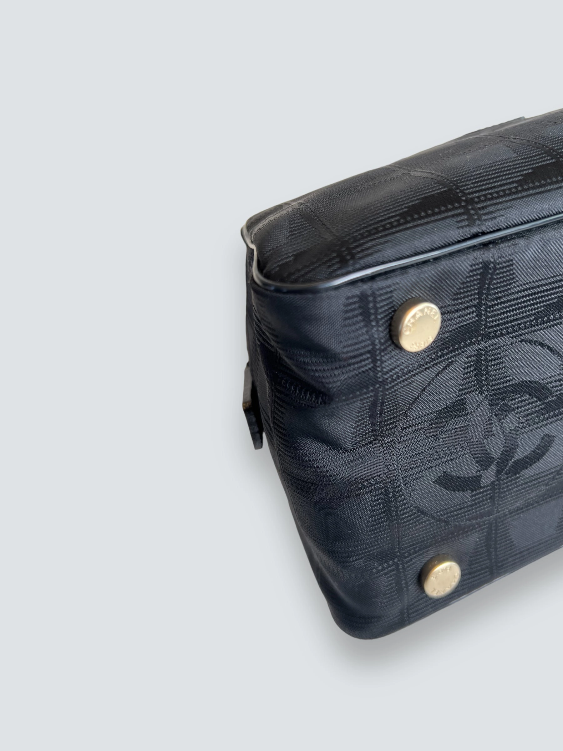 Chanel Vintage Black CC Nylon Tote