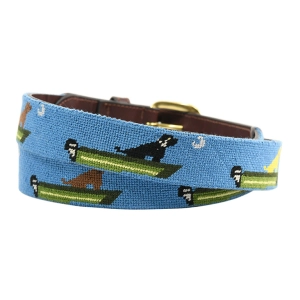 Charleston Belt Boat Dog Labrador Retriever Hand-stitched Needlepoint Belt - Kids