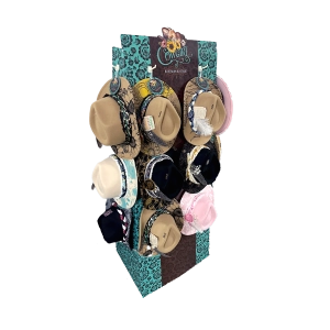 Cowgirl Hat Assortment Floor Display - 12 Pieces Per Retail Ready Display 88538