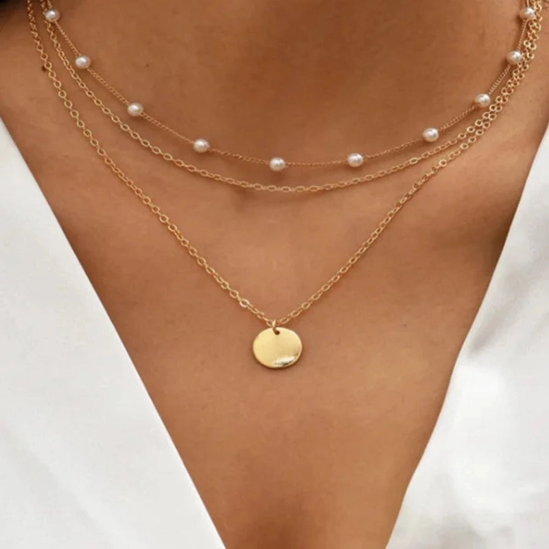 Crystal Zircon Heart Star Charm Pendant Necklace