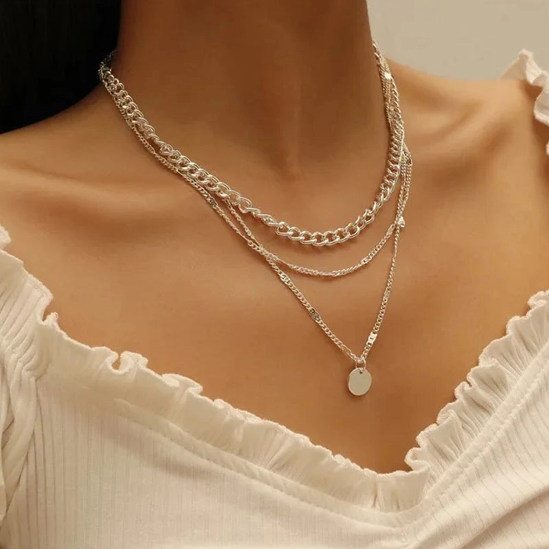 Crystal Zircon Heart Star Charm Pendant Necklace