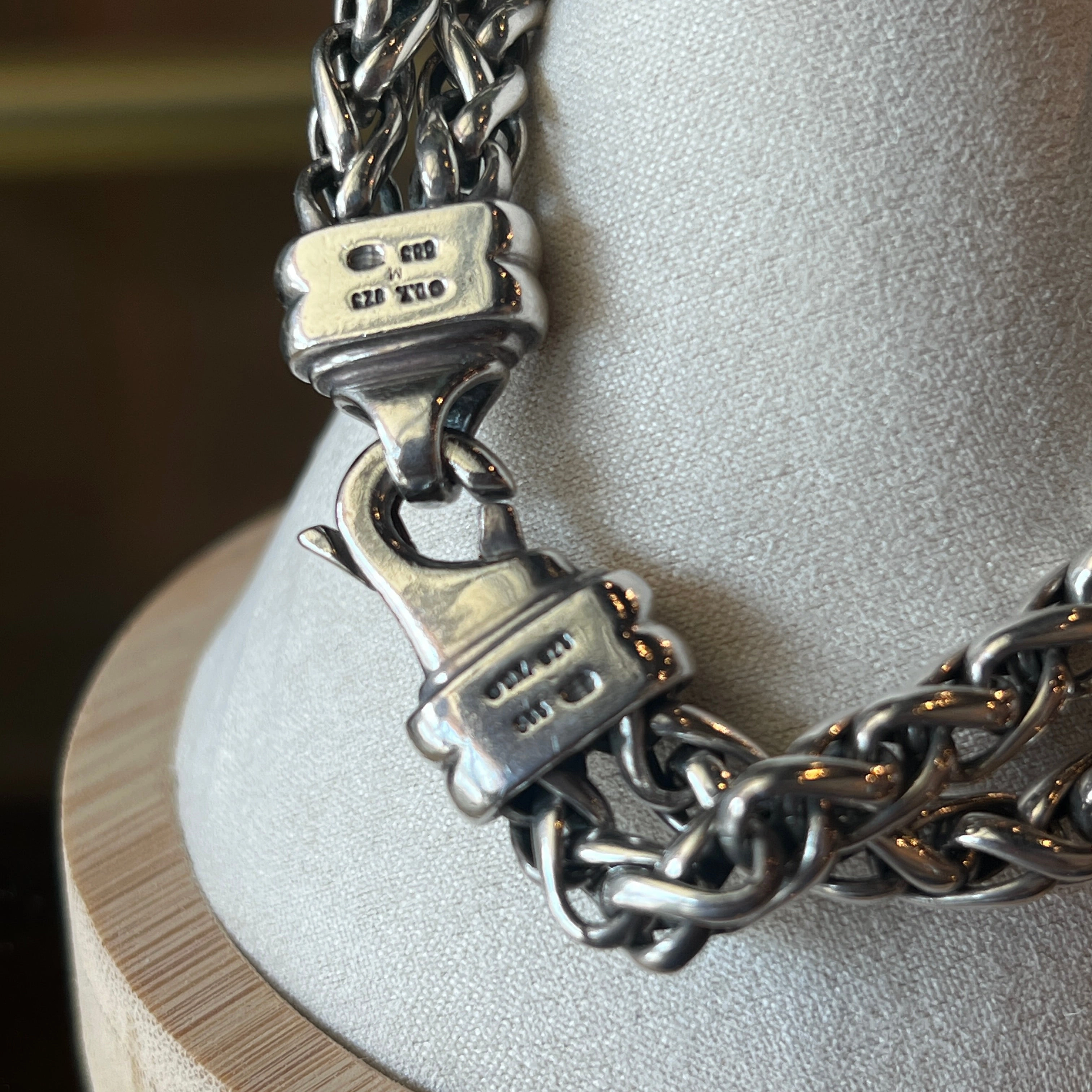DAVID YURMAN Blue Chalcedony Double Wheat Silver Bracelet
