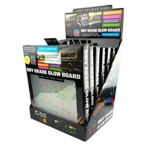 Dry Erase Window Glow Board with Markers - 6 Pieces Per Retail Ready Display 25274