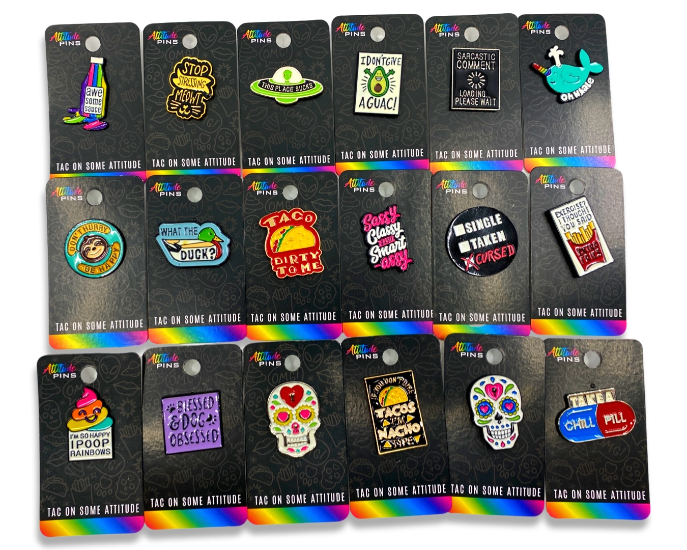 Enamel Tac Pin - 18 Pieces Per Retail Ready Display 24834