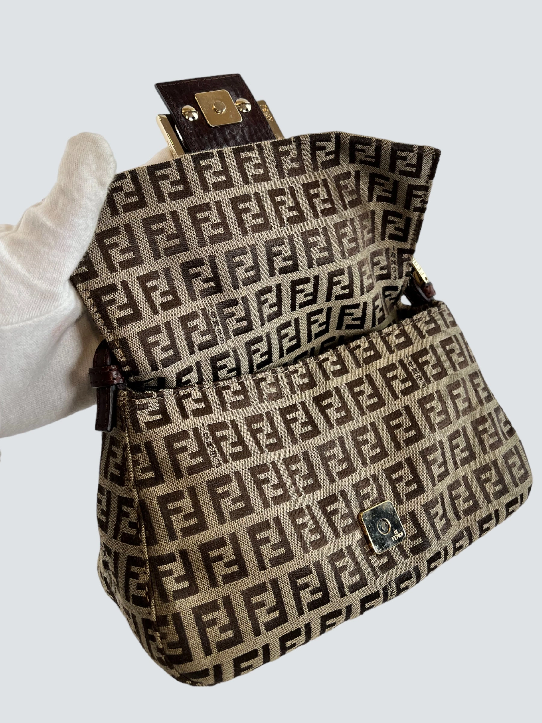 Fendi Monogram Zucca Print Vintage Handbag