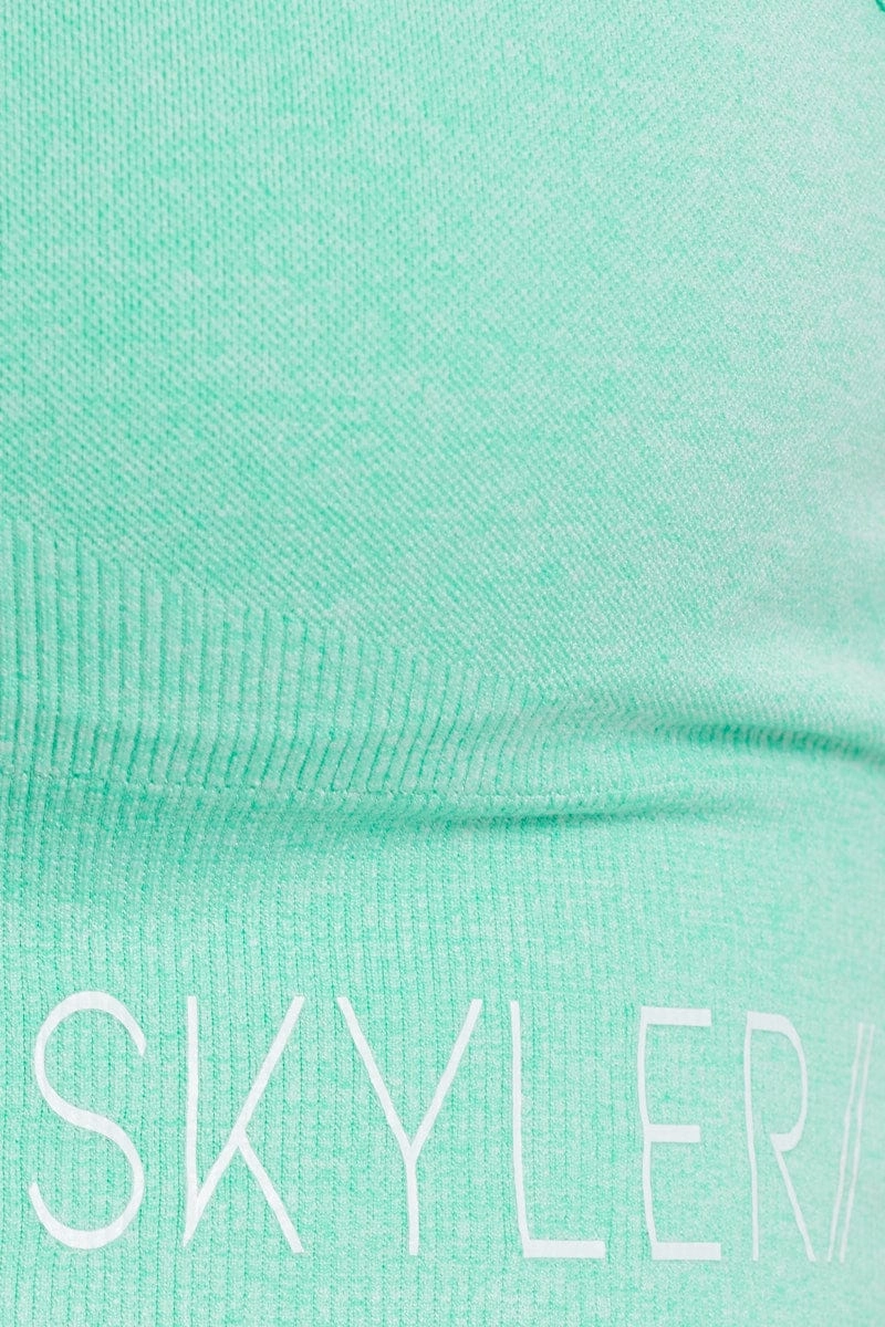 Green Seamless Sports Bra