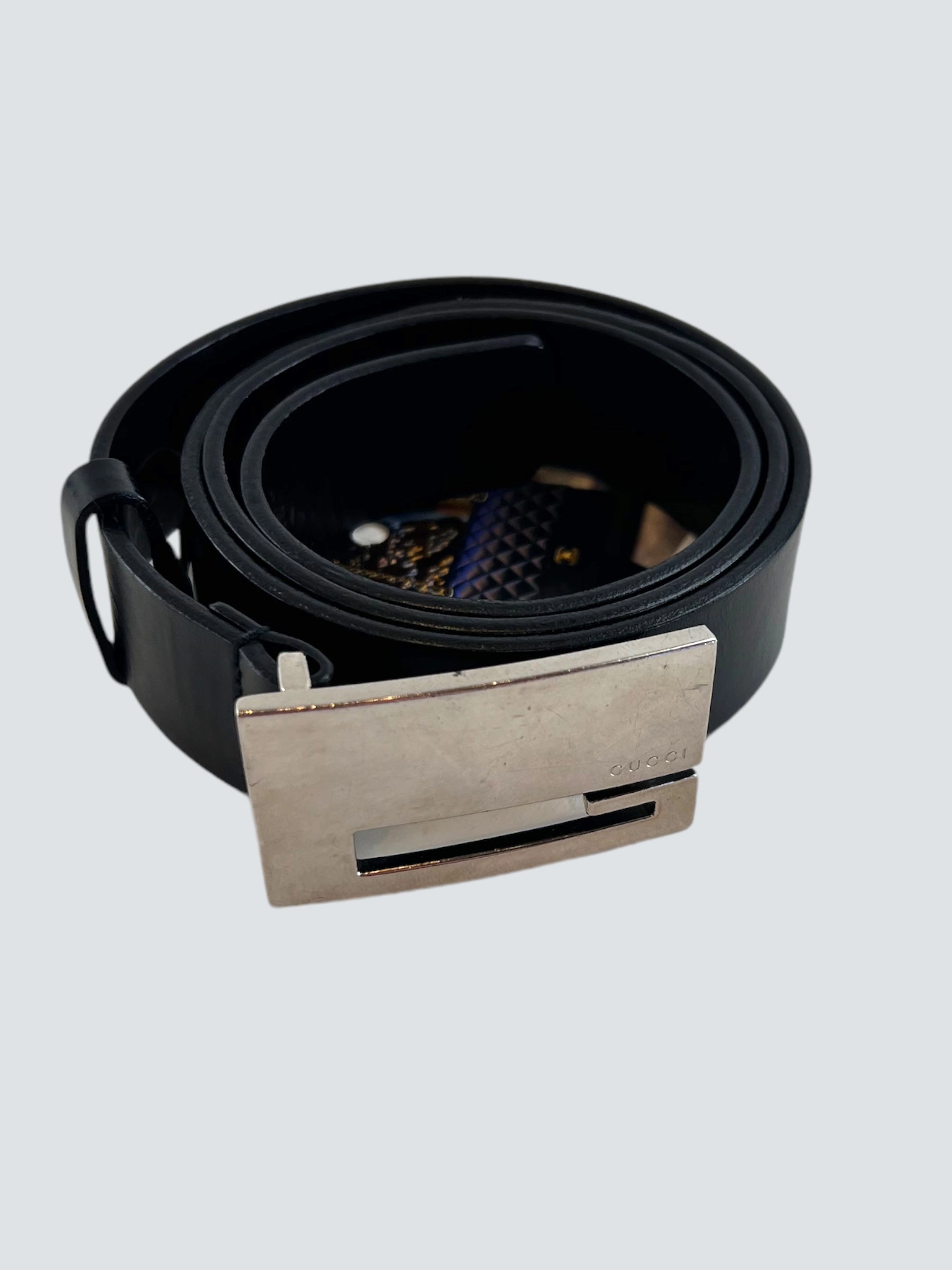 Gucci Black Leather Belt - Size UK 8