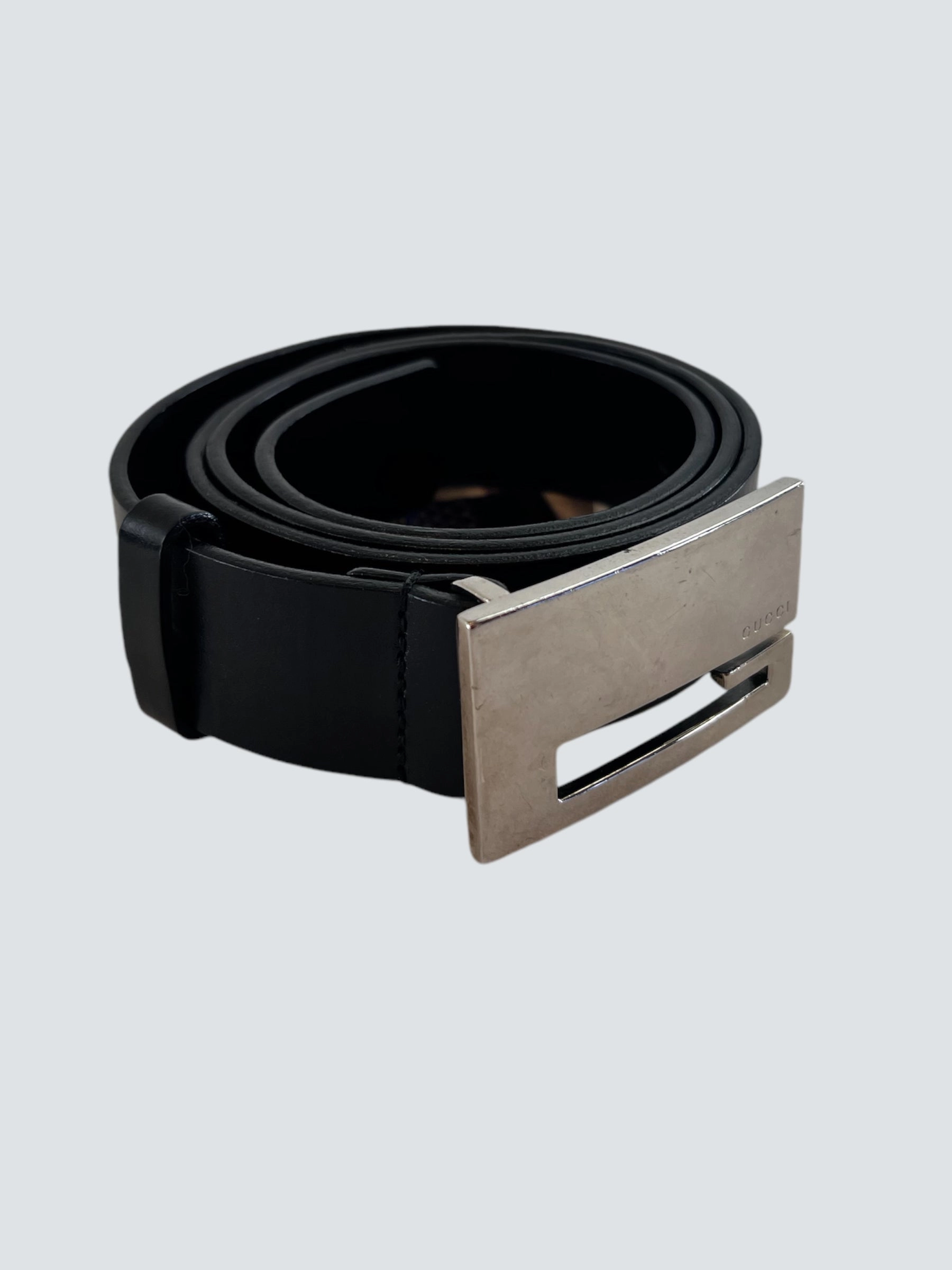 Gucci Black Leather Belt - Size UK 8