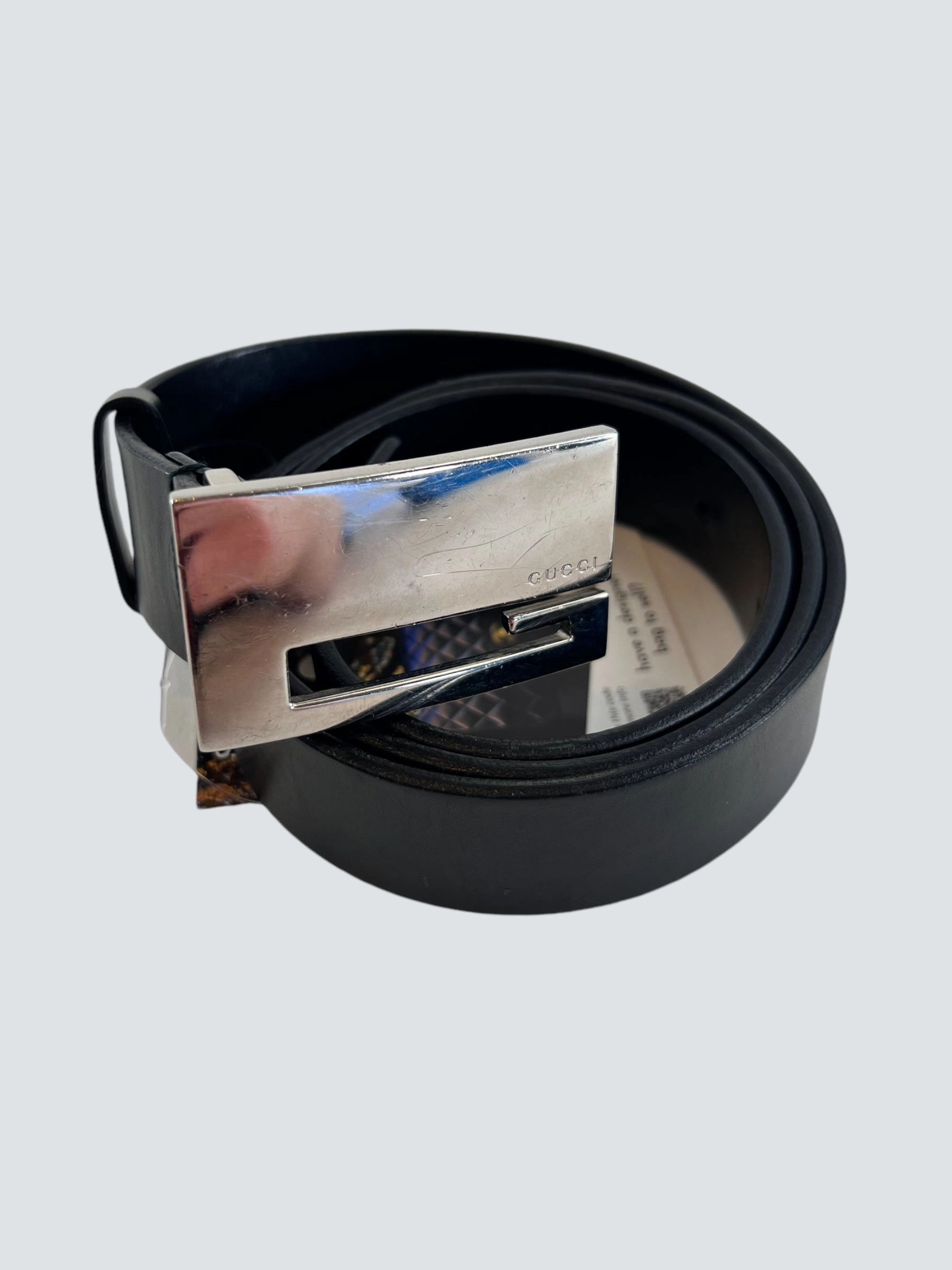 Gucci Black Leather Belt - Size UK 8