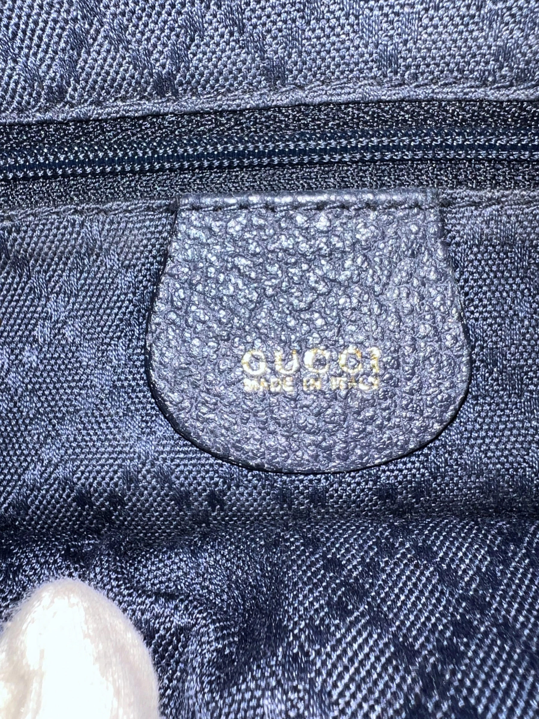 Gucci Vintage Navy Leather & Suede Small Backpack
