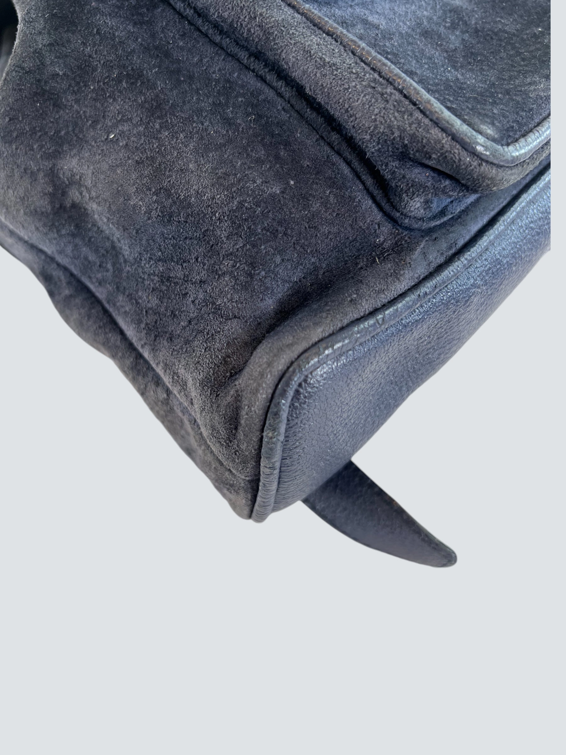 Gucci Vintage Navy Leather & Suede Small Backpack