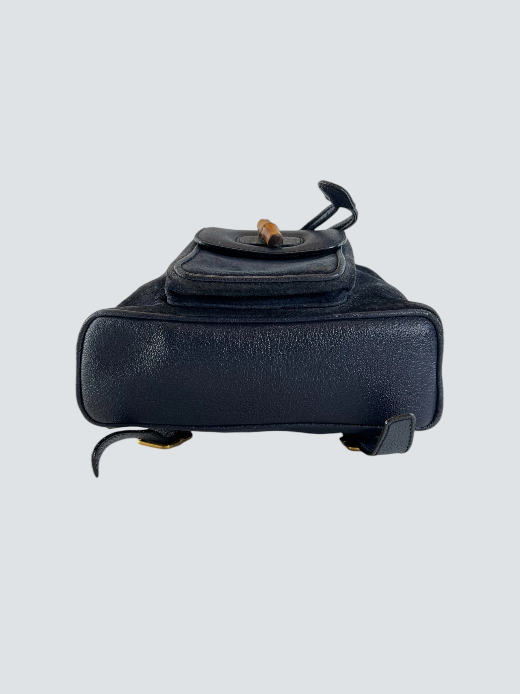Gucci Vintage Navy Leather & Suede Small Backpack