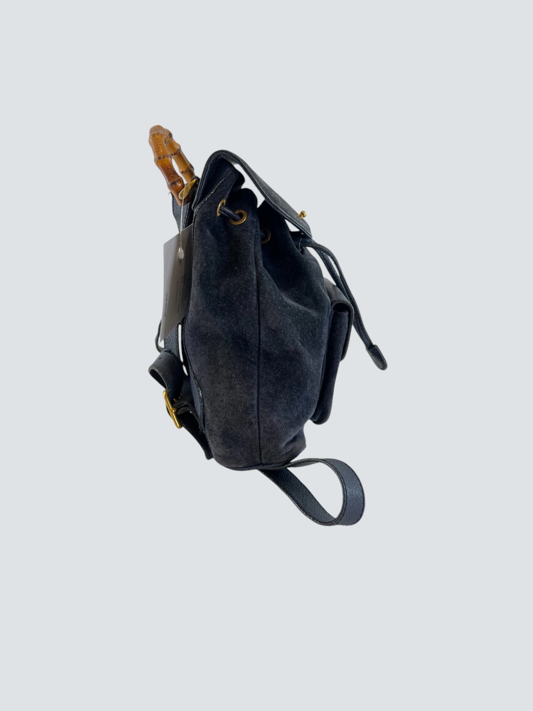 Gucci Vintage Navy Leather & Suede Small Backpack