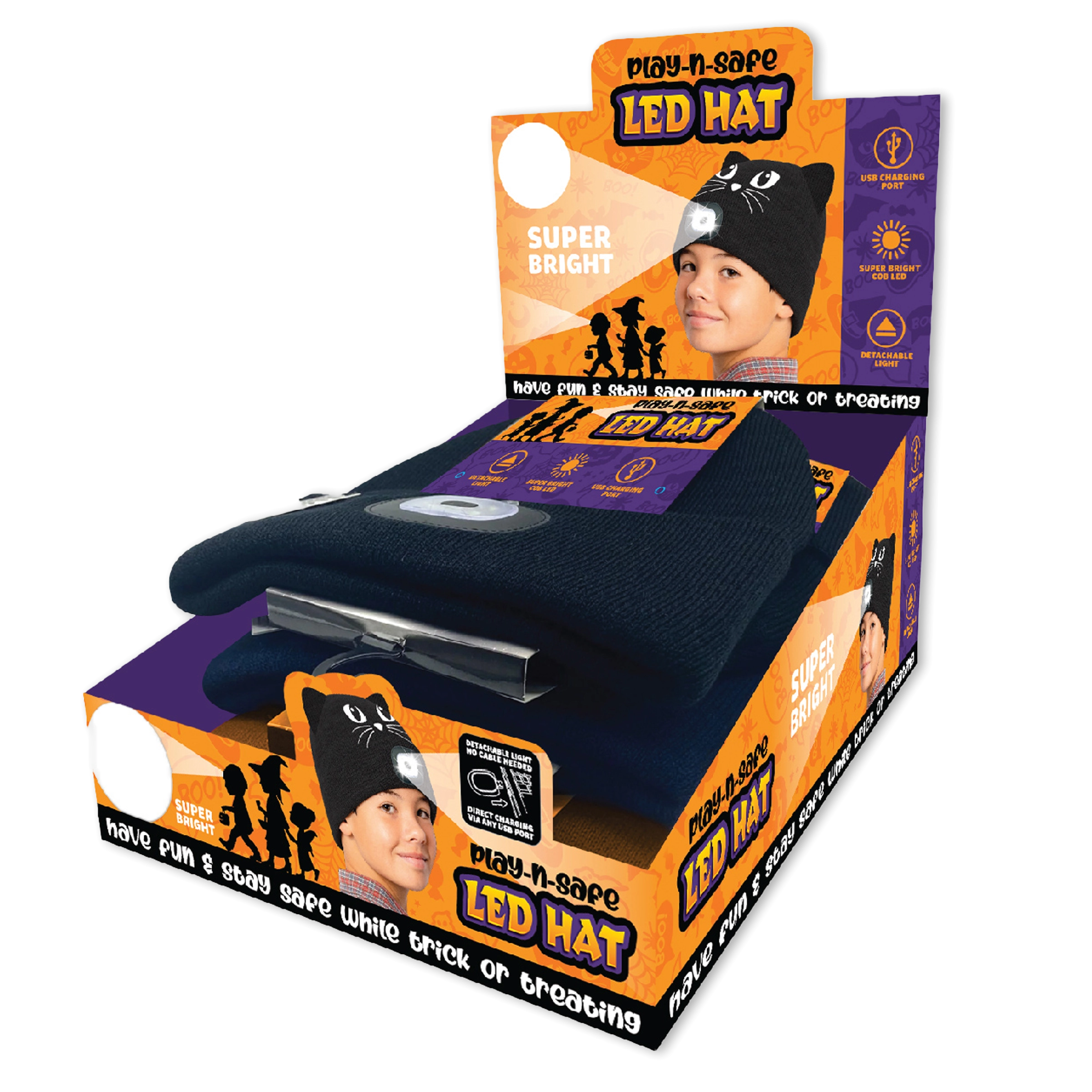 Halloween LED Hats - 6 Pieces Per Retail Ready Display 23703