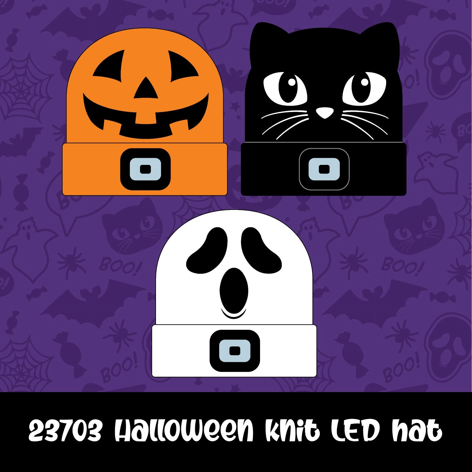 Halloween LED Hats - 6 Pieces Per Retail Ready Display 23703