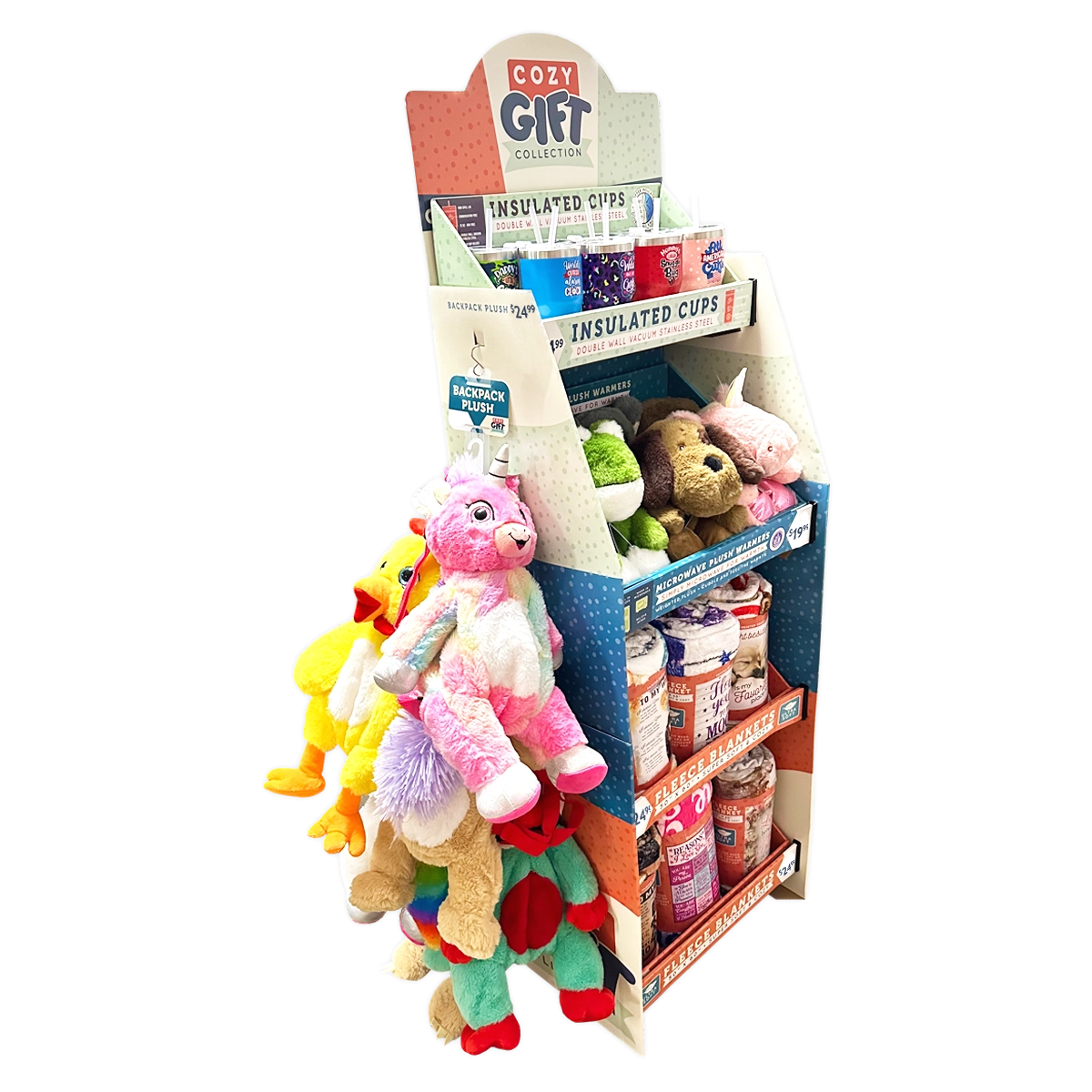 Hug 'N Sip Cup Plush Assortment Floor Display - 38 Pieces Per Retail Ready Display 88567