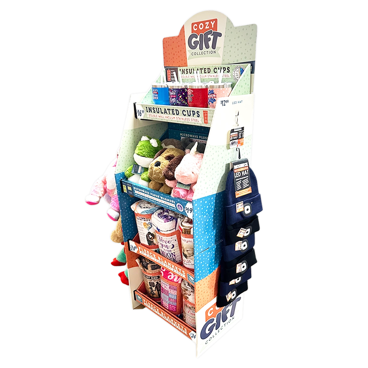 Hug 'N Sip Cup Plush Assortment Floor Display - 38 Pieces Per Retail Ready Display 88567