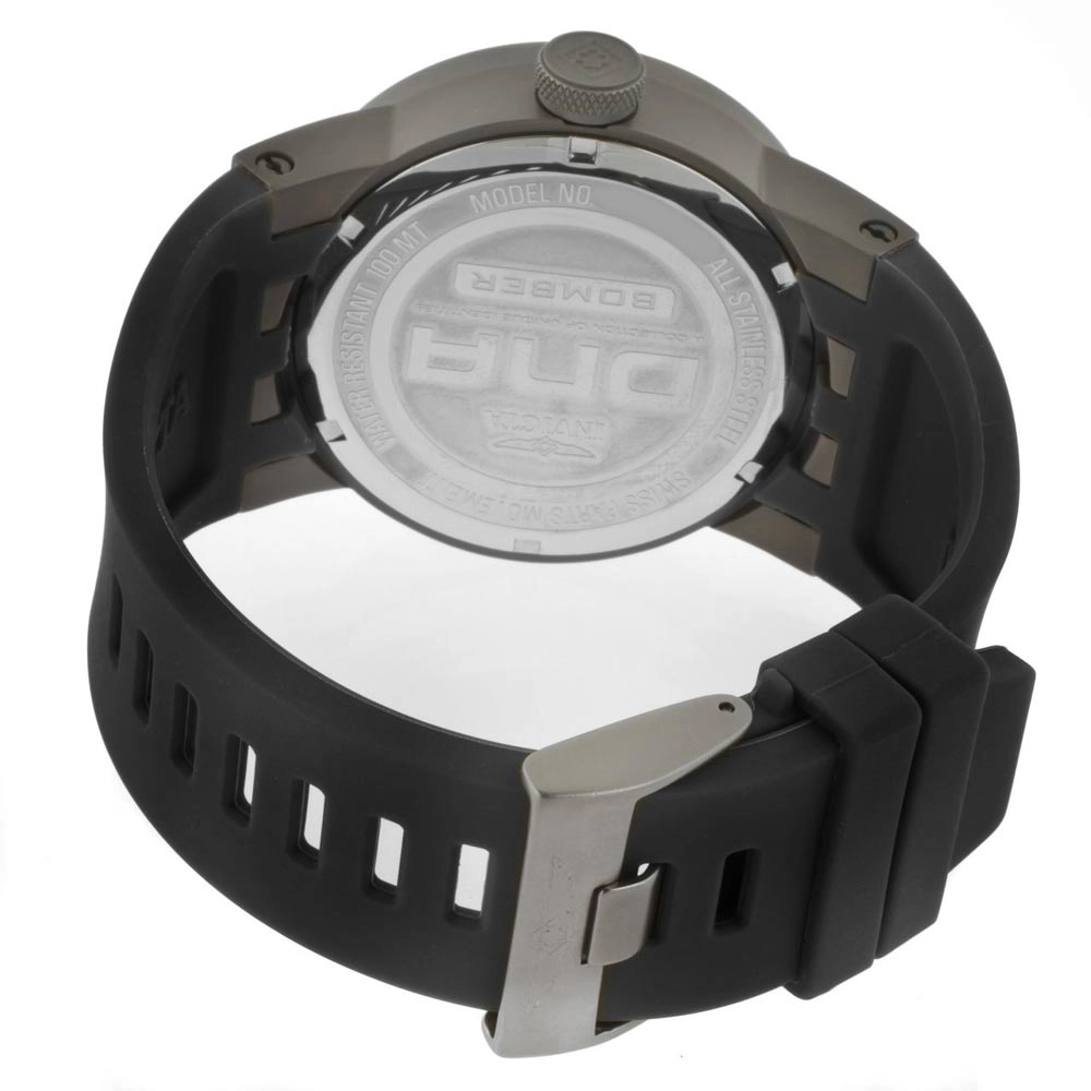 Invicta 11647 Men's DNA Bomber Silver Dial Black Rubber Strap Watch