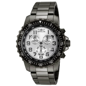 Invicta Men's Specialty Pilot Chronograph Watch - Silver Dial Gunmetal Ion Plated