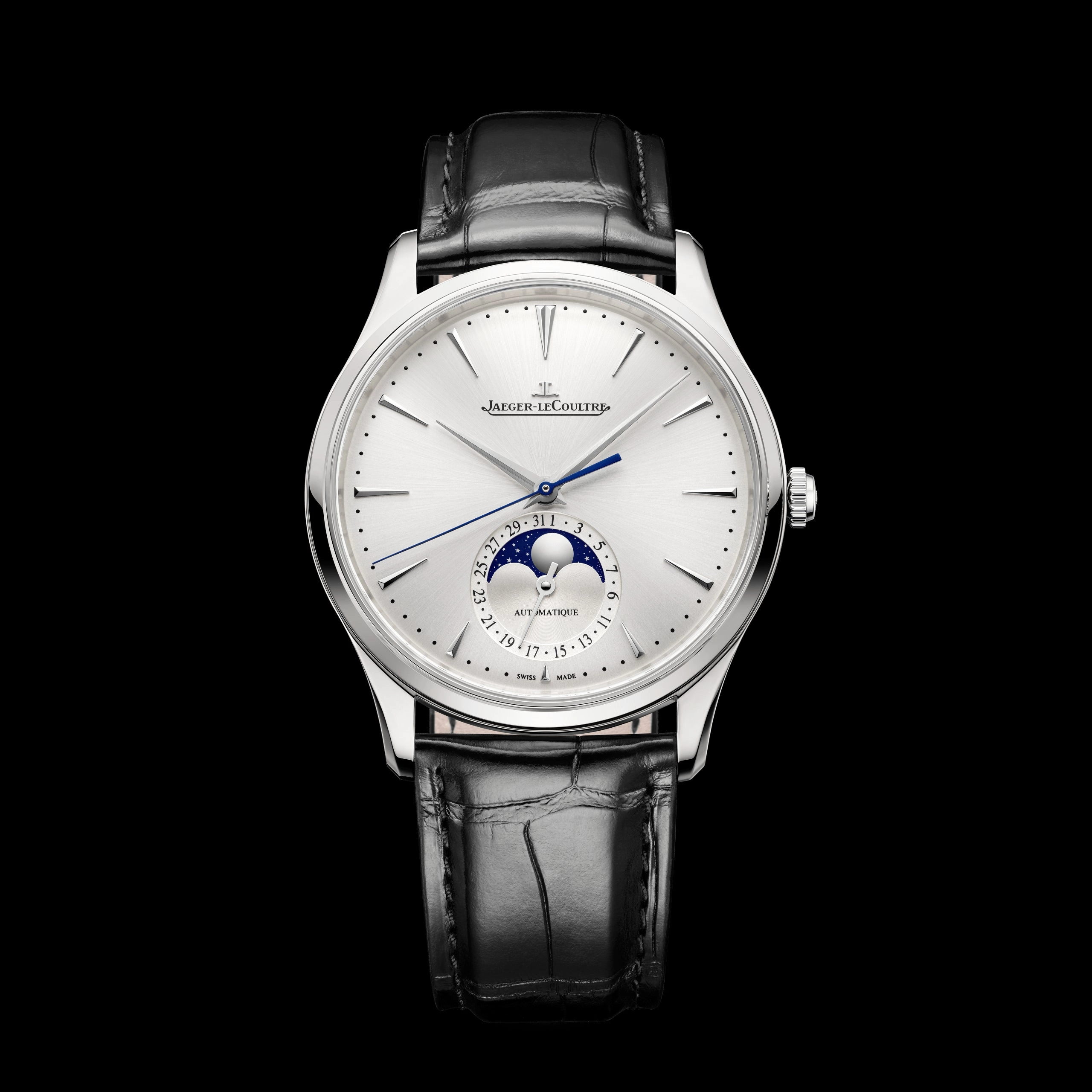 Jaeger-LeCoultre Master Ultra Thin Moon Watch, 39mm Silver Dial, Q1368430