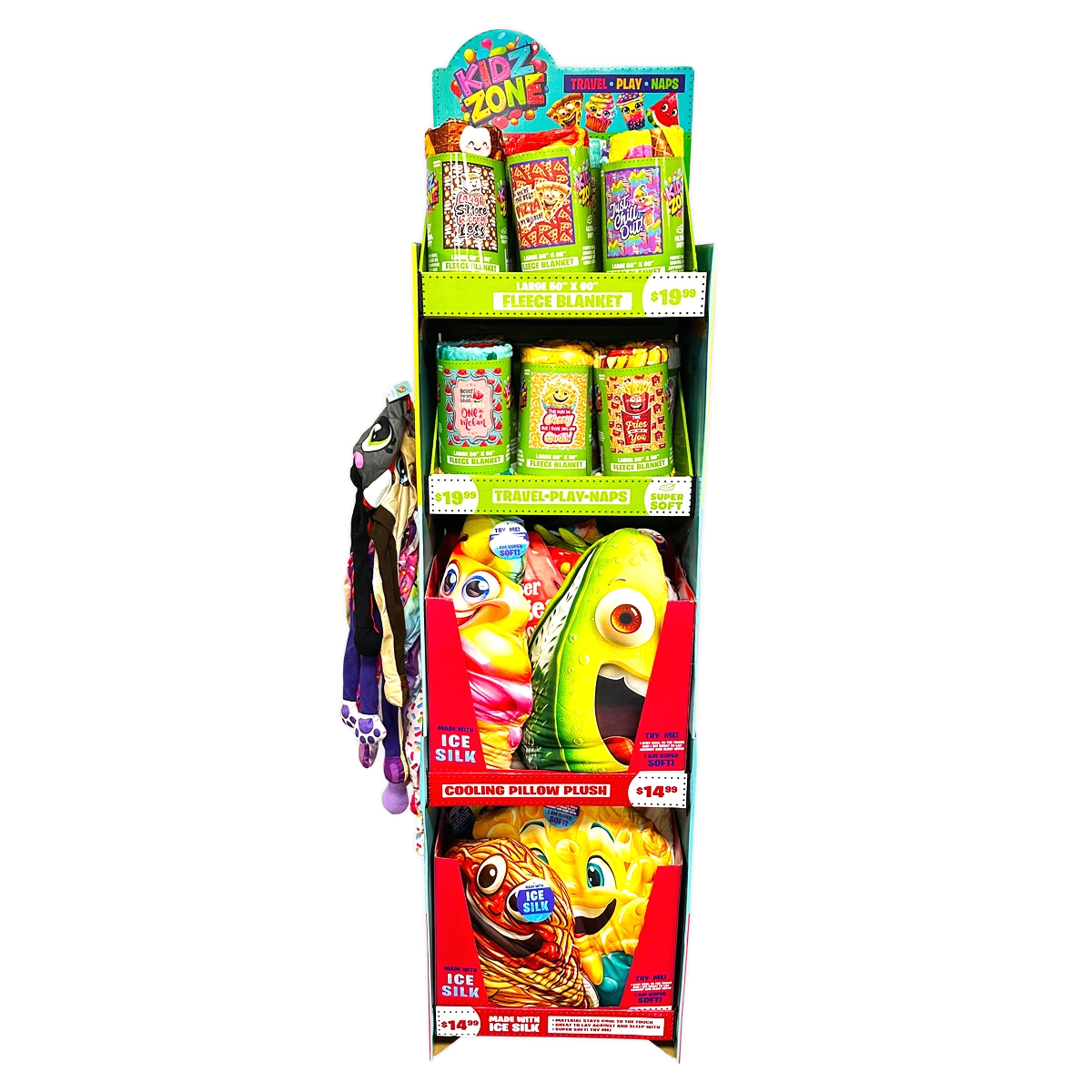 Kids Zone Plush Assortment Floor Display - 30 Pieces Per Retail Ready Display 88564