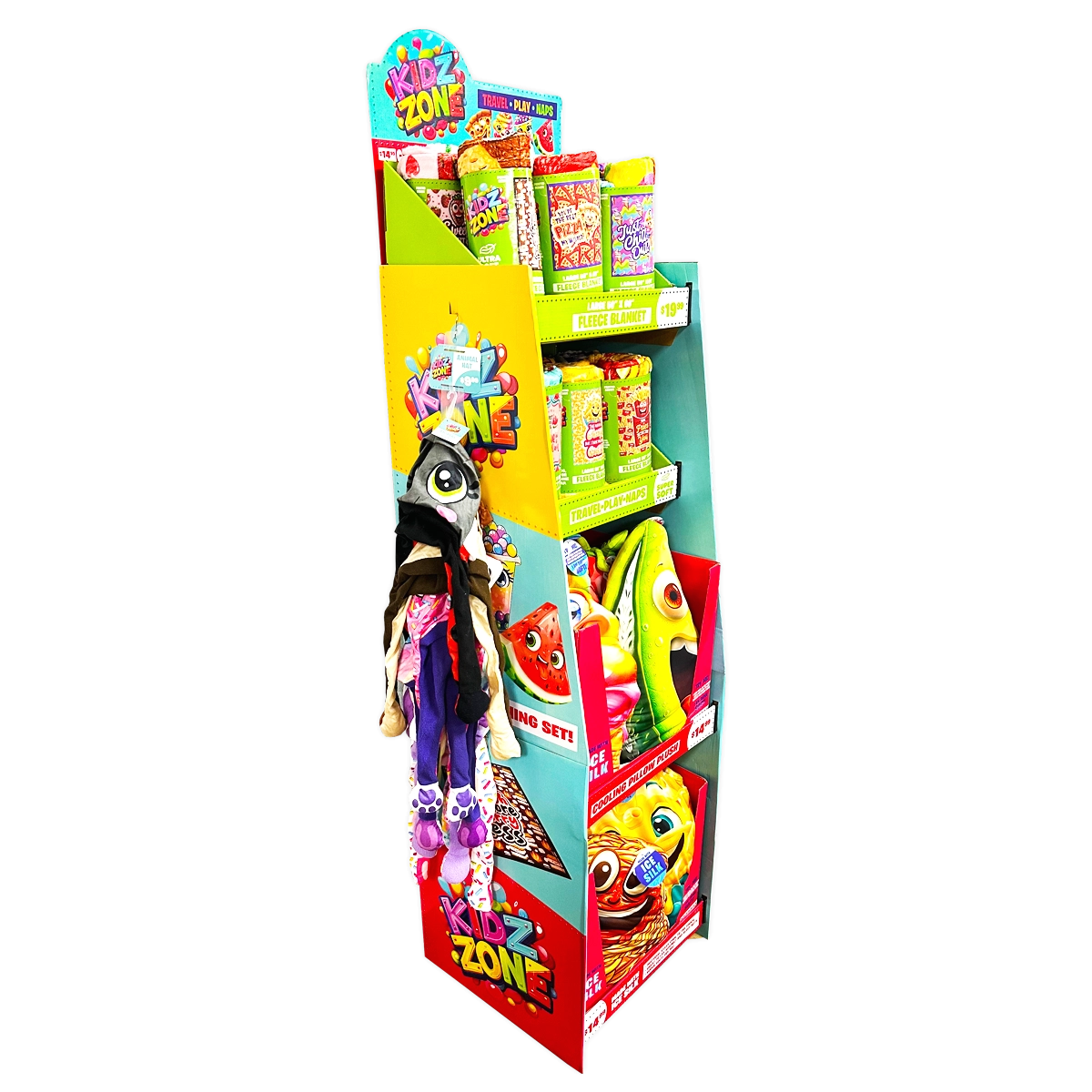 Kids Zone Plush Assortment Floor Display - 30 Pieces Per Retail Ready Display 88564