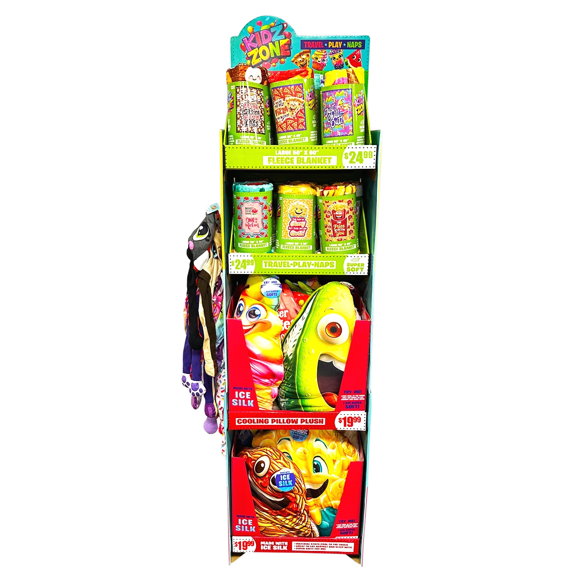 Kids Zone Plush Assortment Floor Display - 30 Pieces Per Retail Ready Display 88566